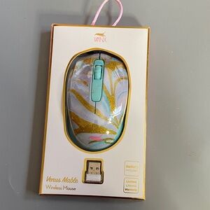 Venus Marble Wireless Mouse - Gold and Blue